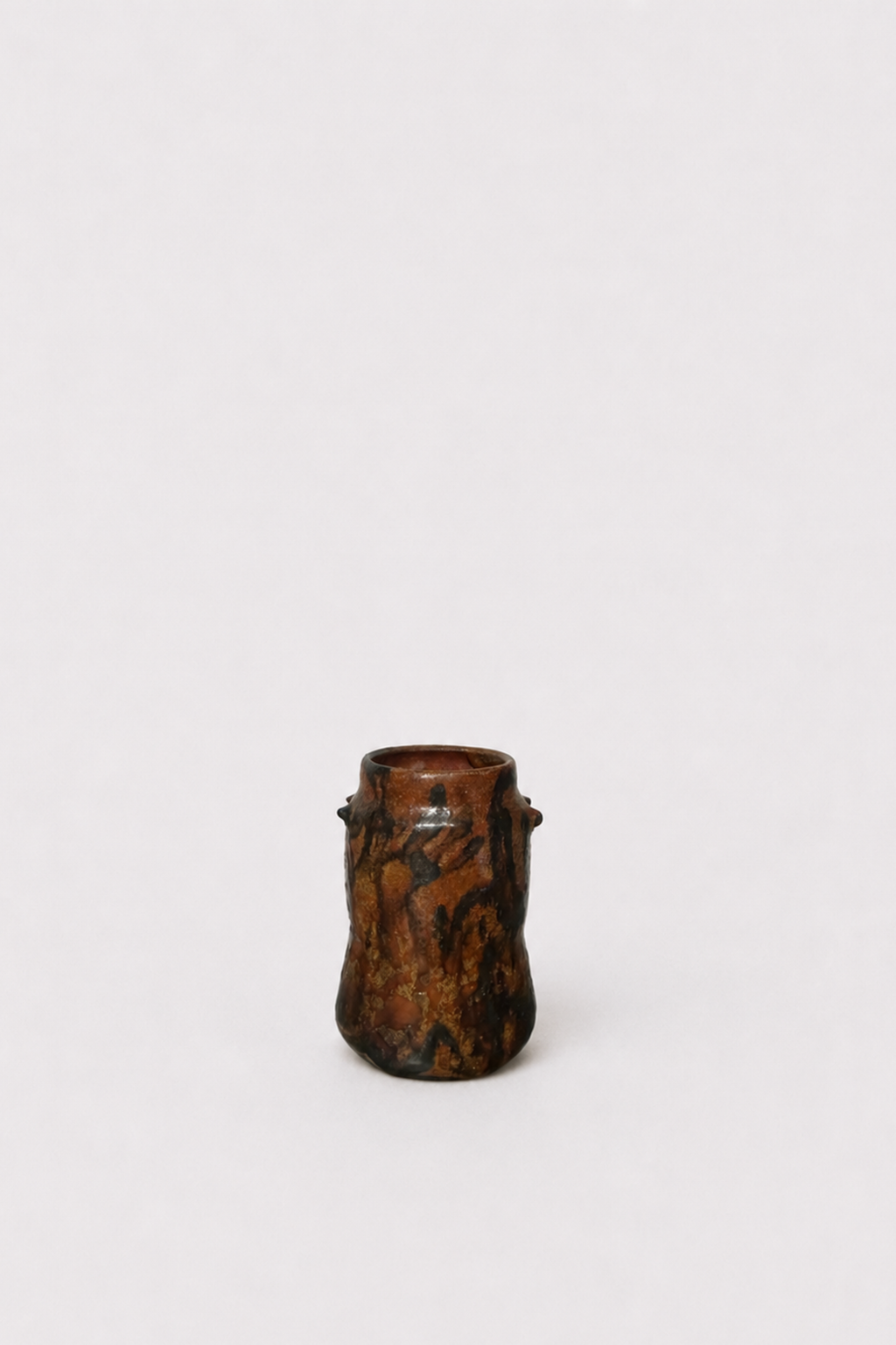 Studio Ceramic Cup with Iron Red Glaze