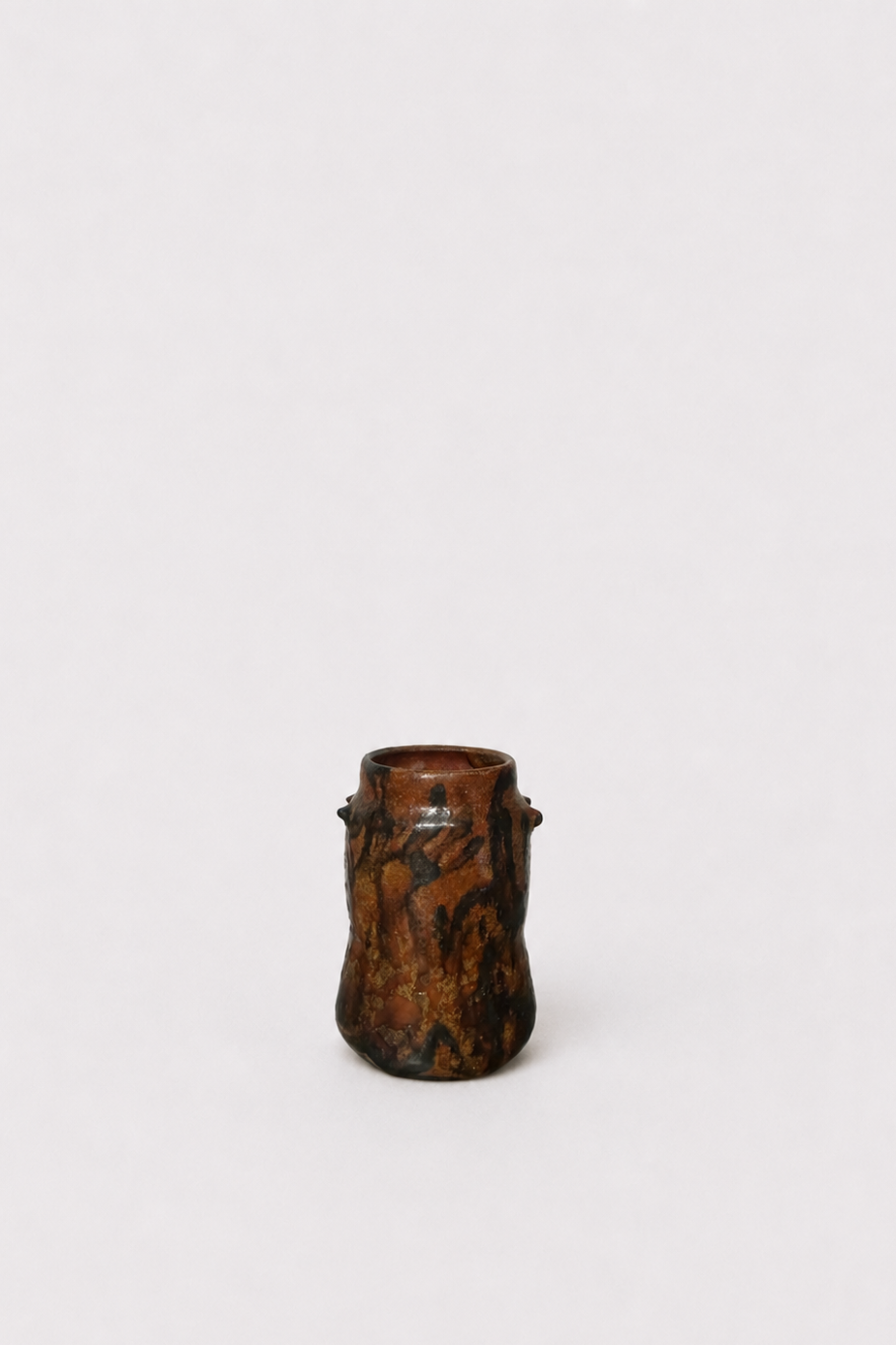 Studio Ceramic Cup with Iron Red Glaze