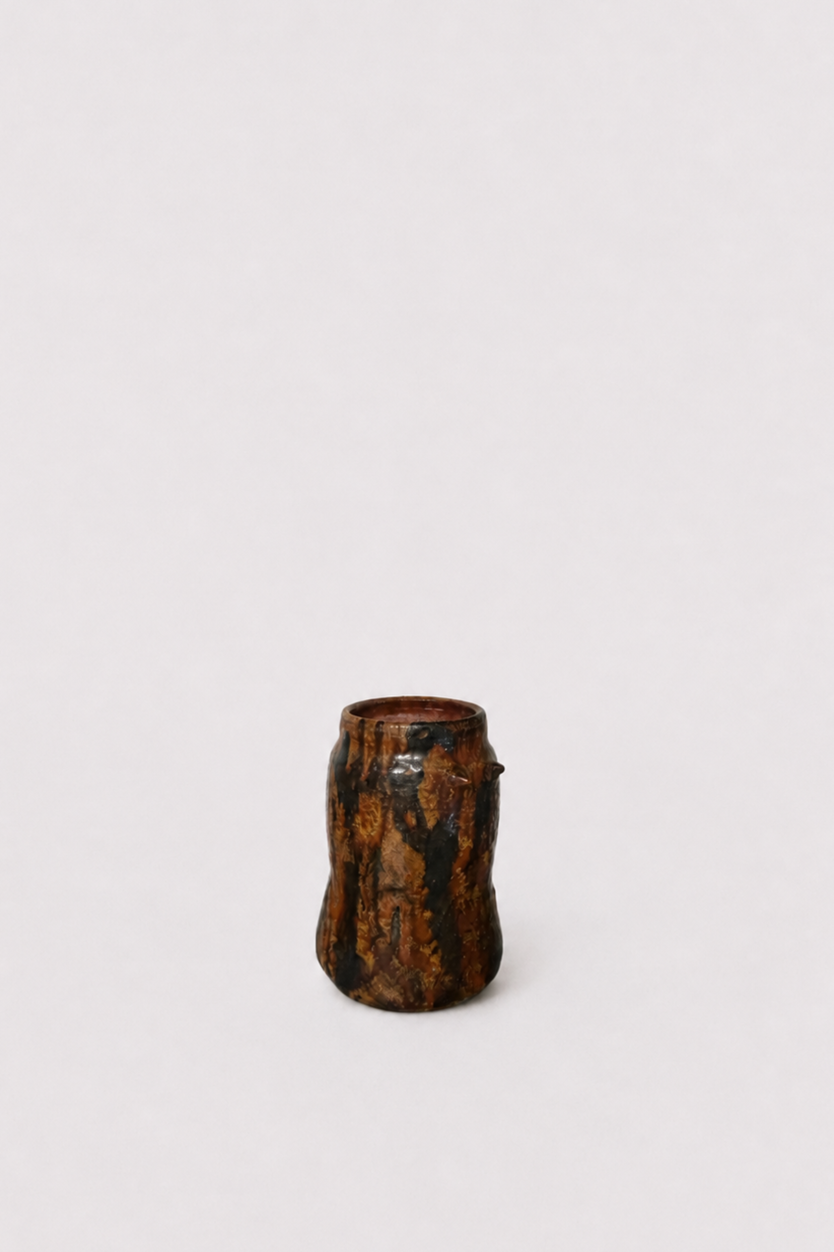 Studio Ceramic Cup with Iron Red Glaze