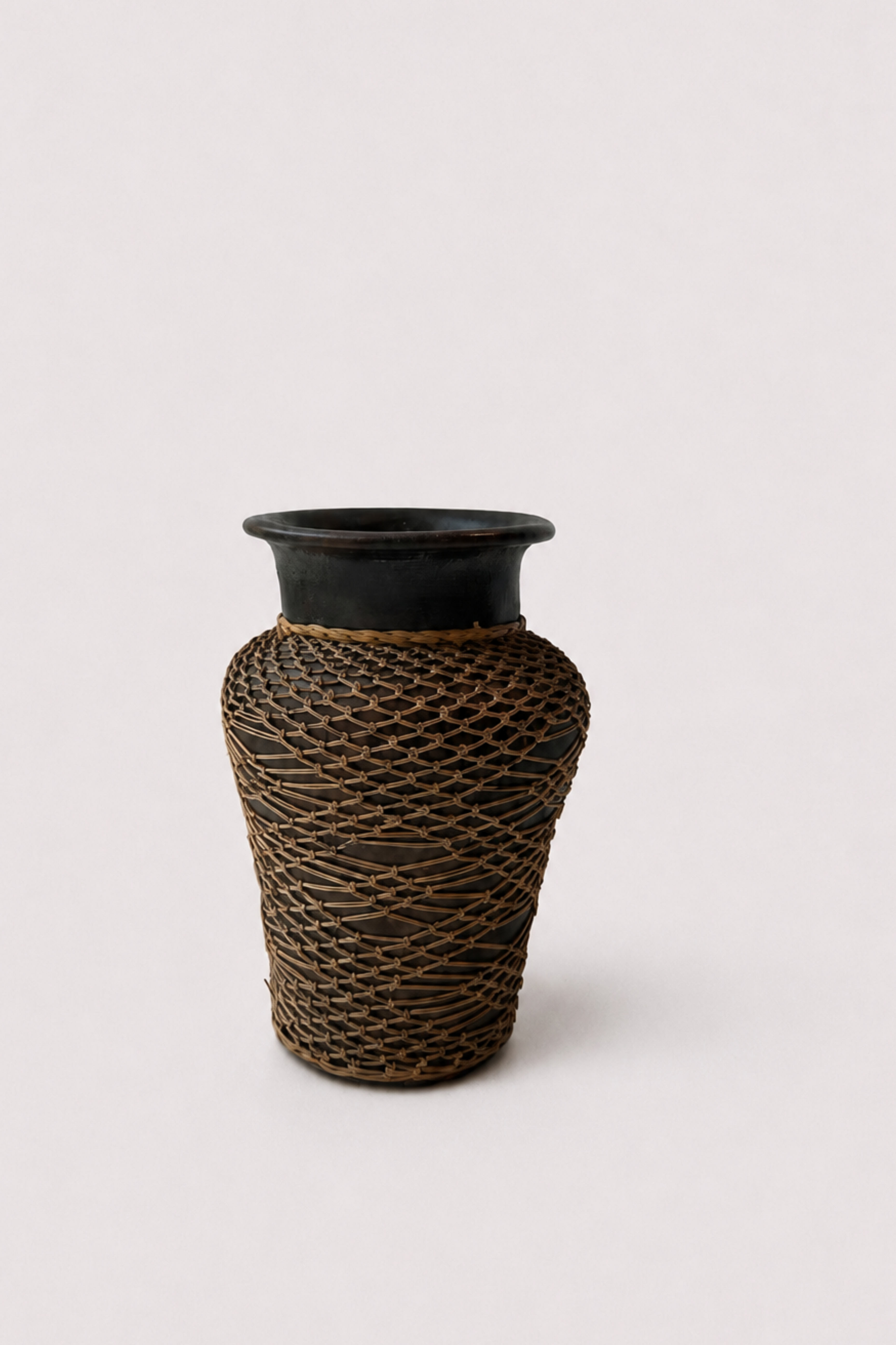 Ceramic Vase with Woven Sleeve