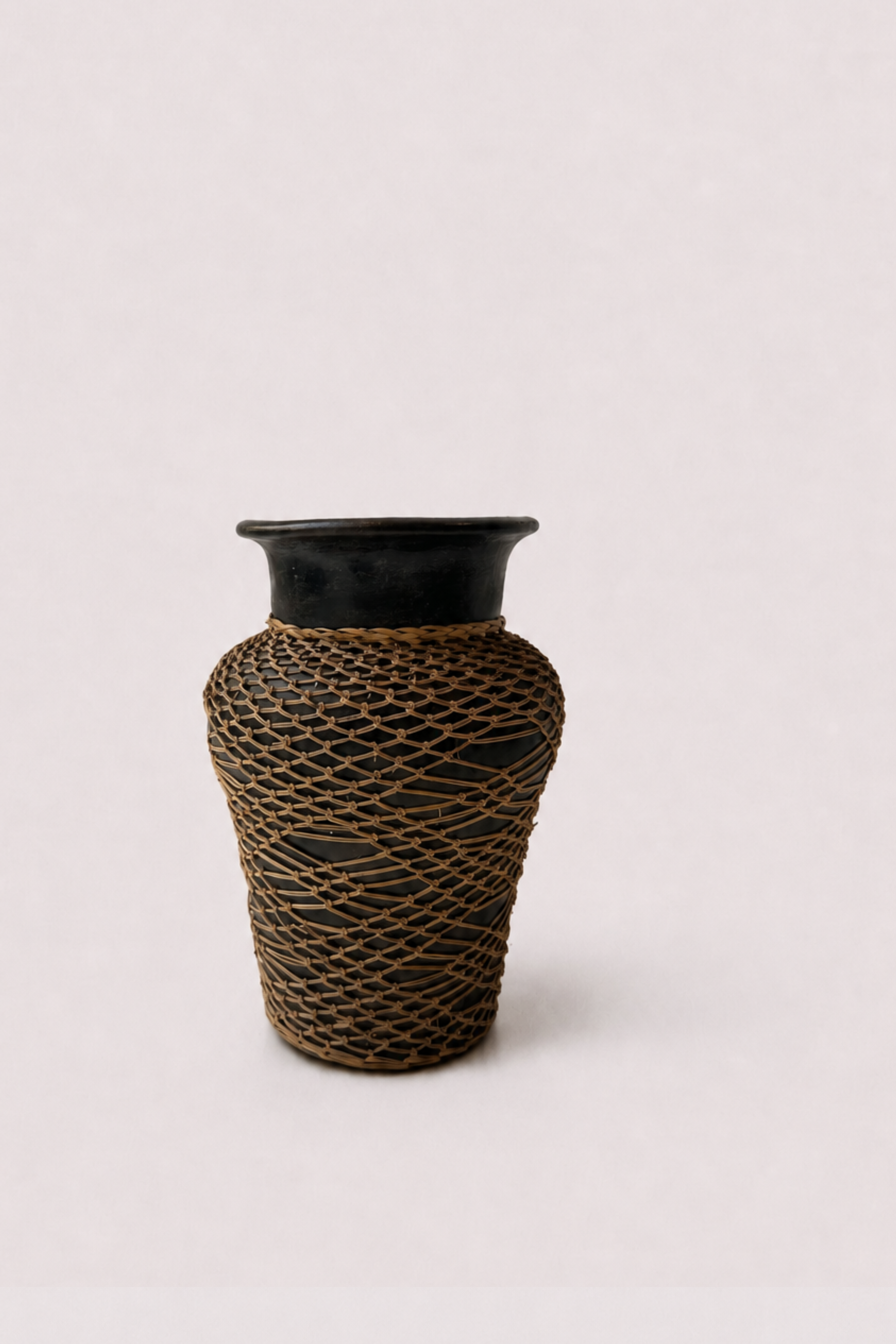 Ceramic Vase with Woven Sleeve