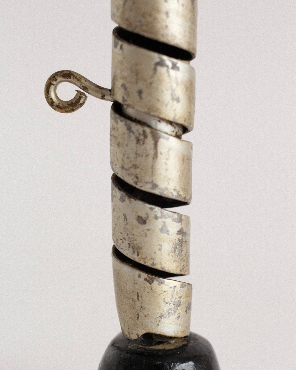 19th-Century Wood and Iron Candlestick