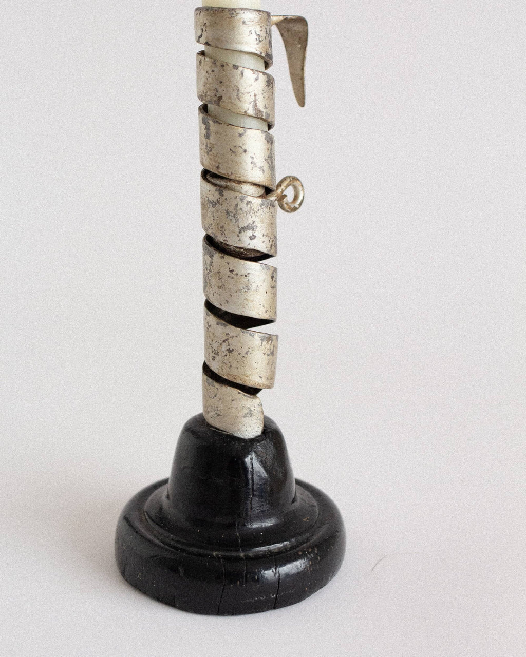 19th-Century Wood and Iron Candlestick