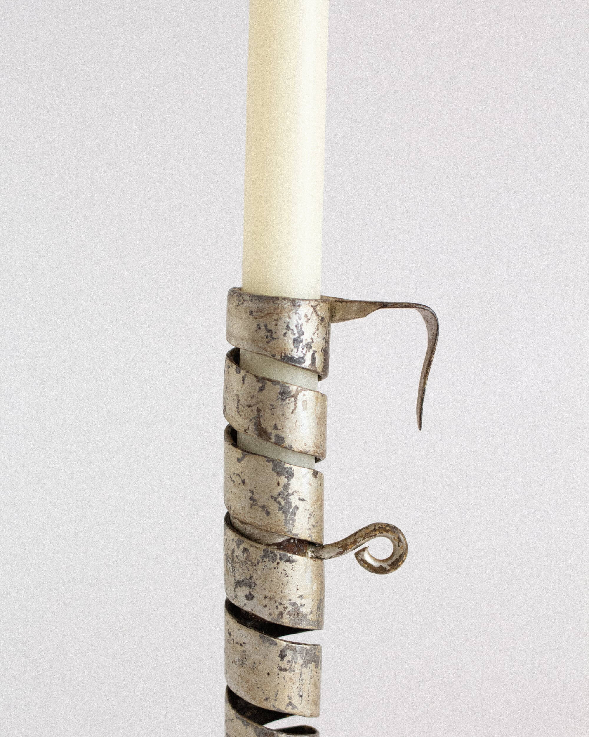 19th-Century Wood and Iron Candlestick