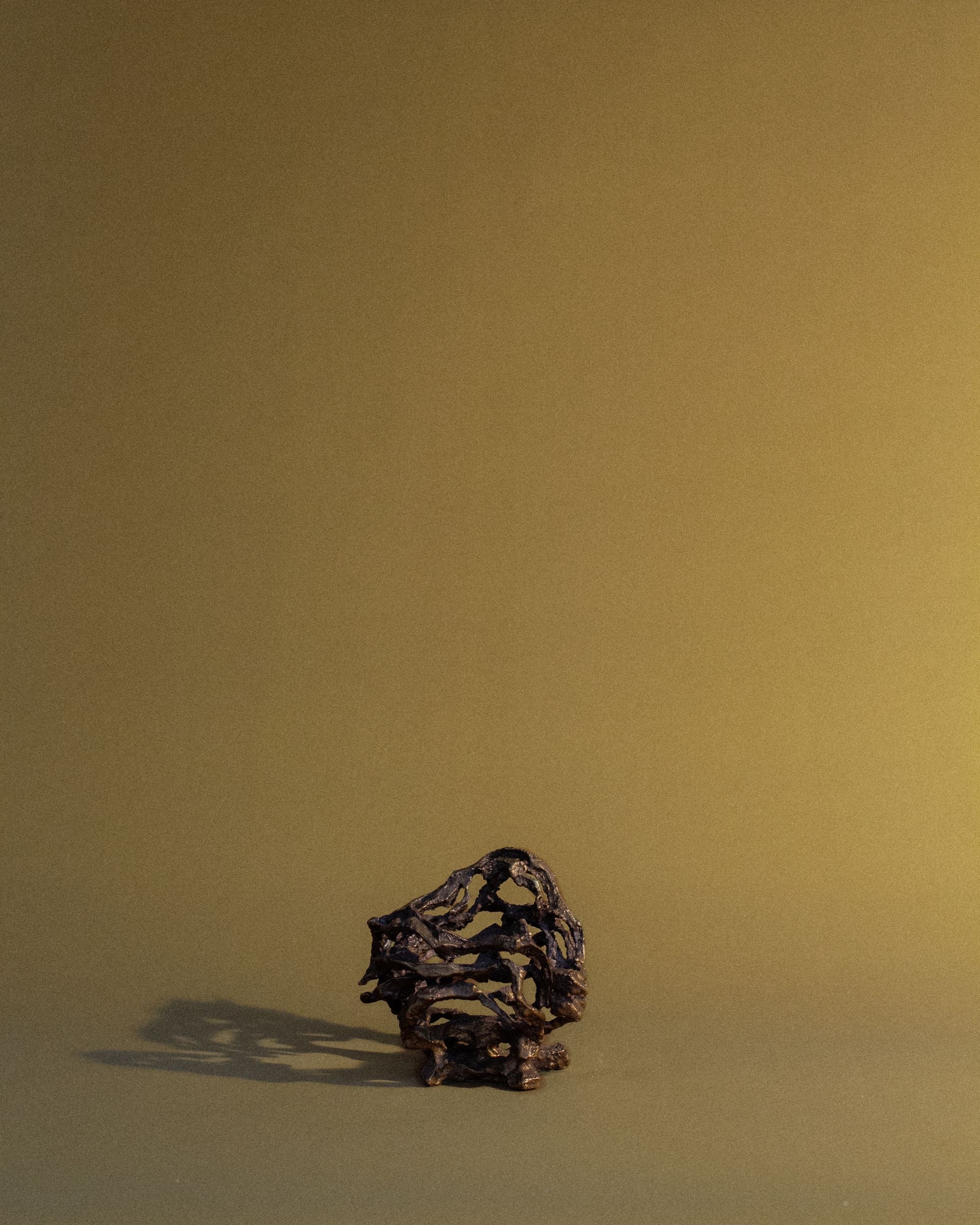 Brutalist Brass Candleholder