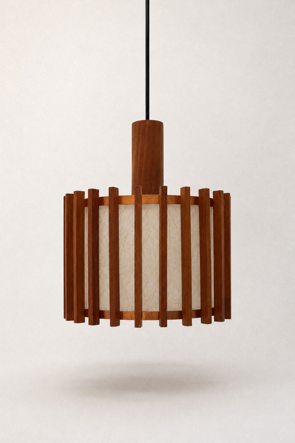 Teak and Copper Ceiling Light