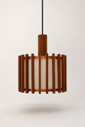 Teak and Copper Ceiling Light