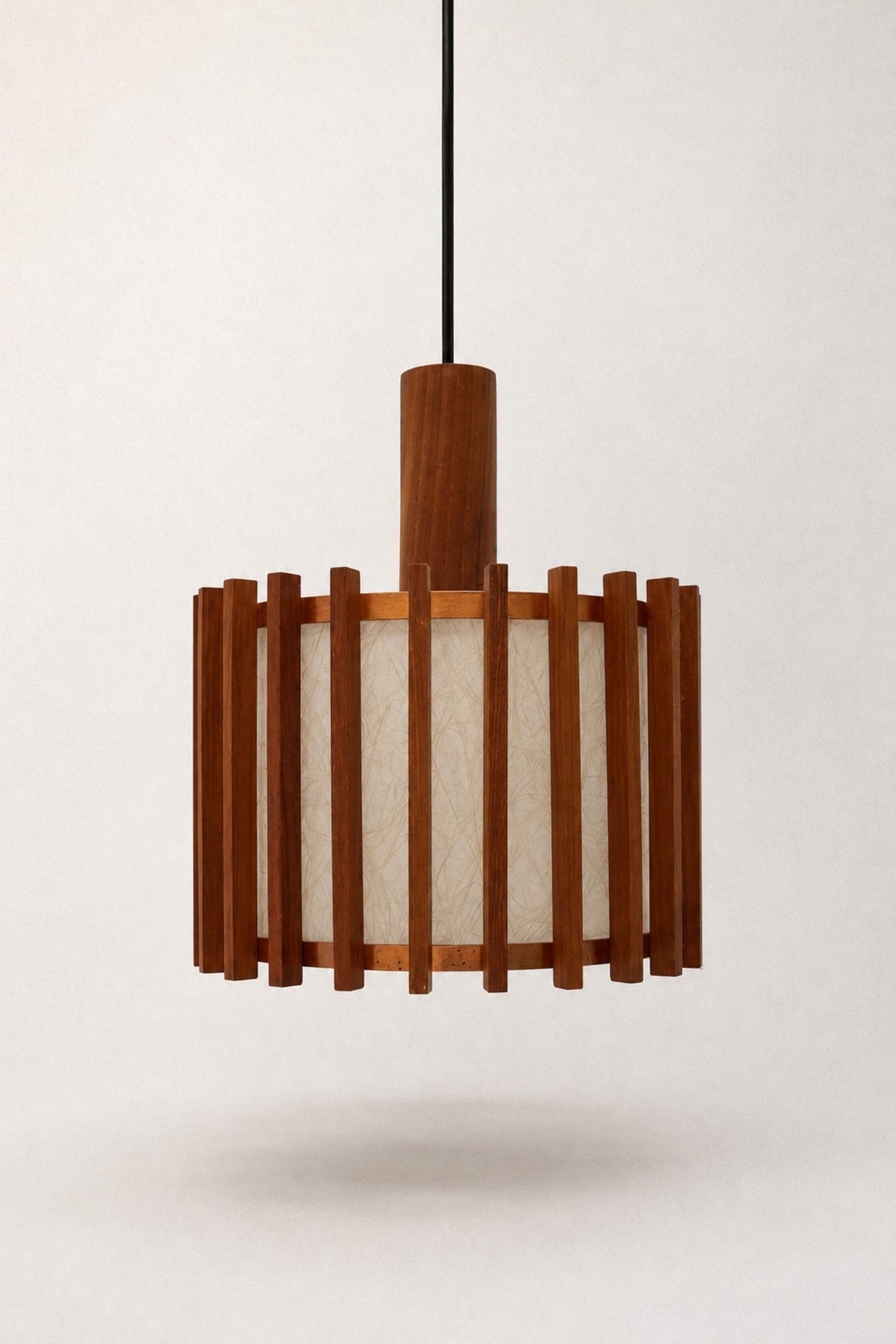 Teak and Copper Ceiling Light