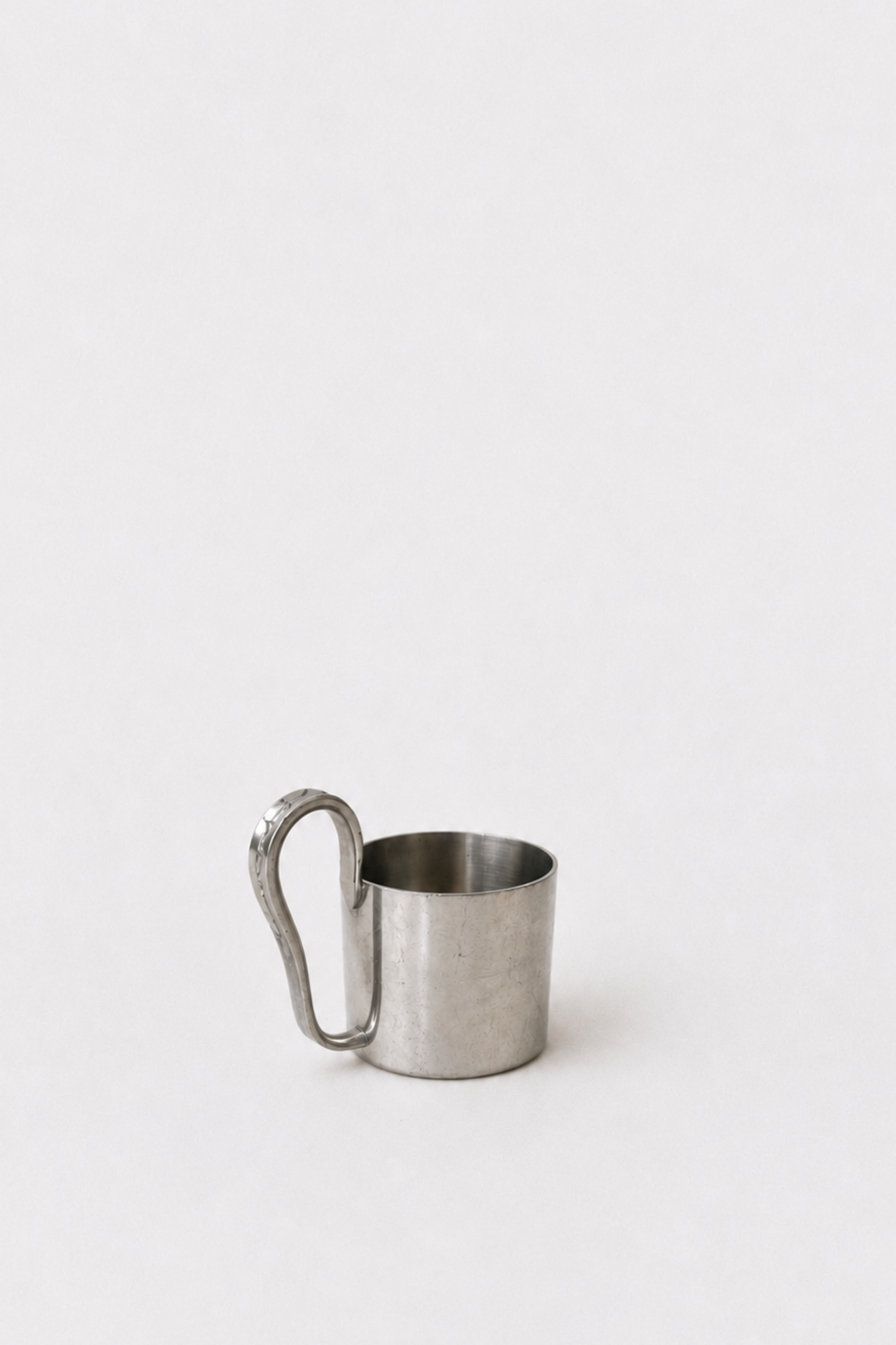 Pewter Cup with Sculptural Handle