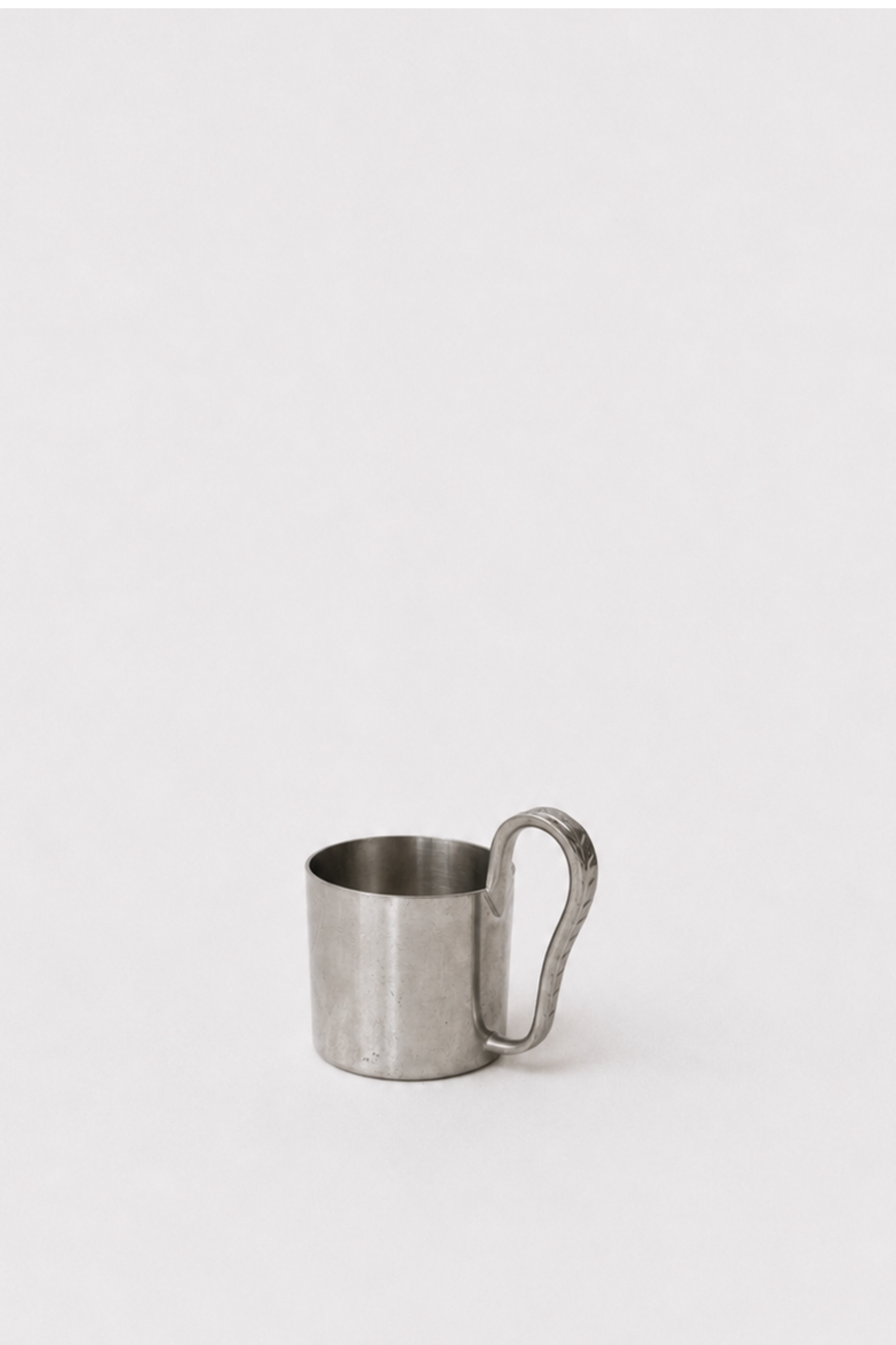 Pewter Cup with Sculptural Handle