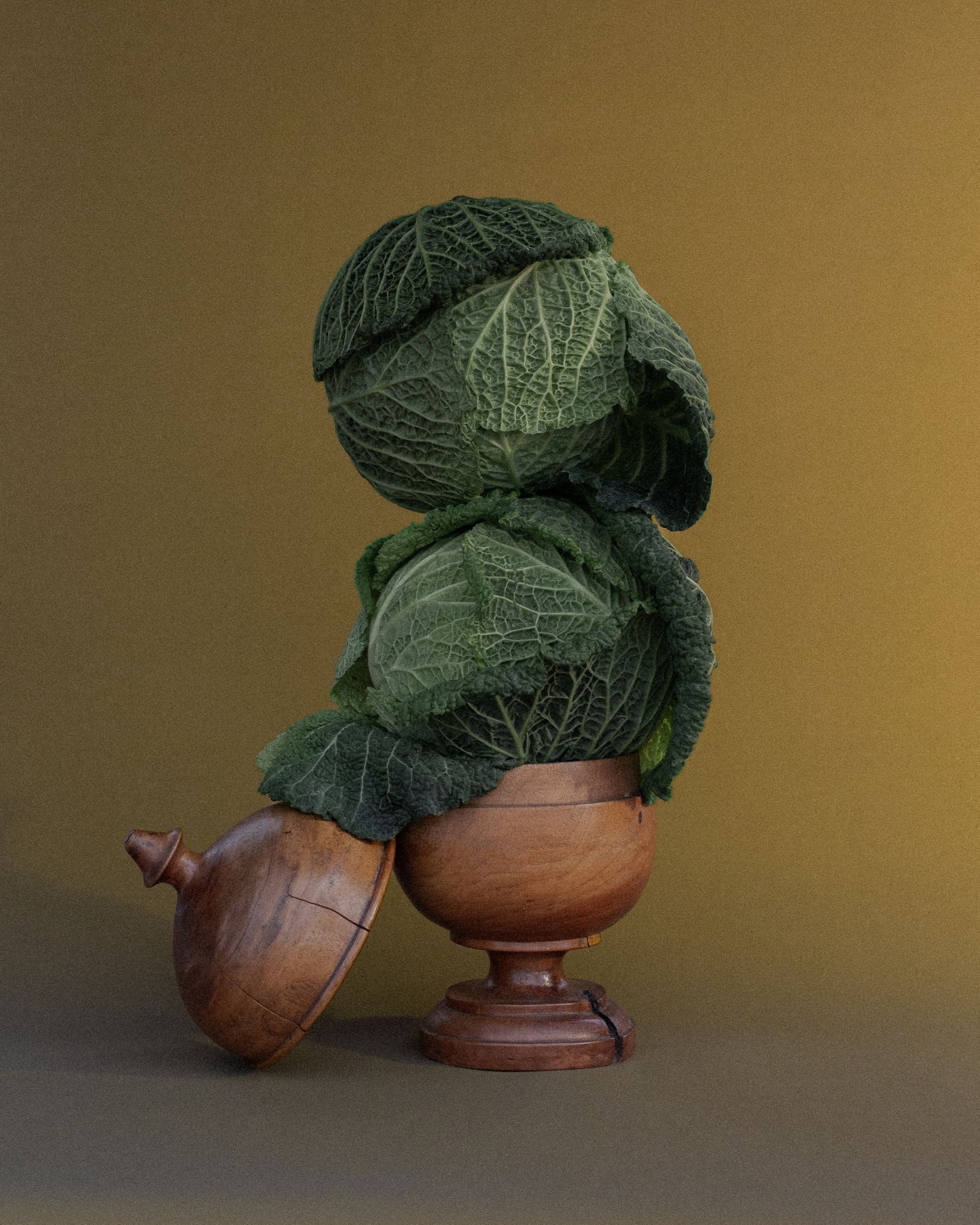 Antique Walnut Wood Apothecary Jar