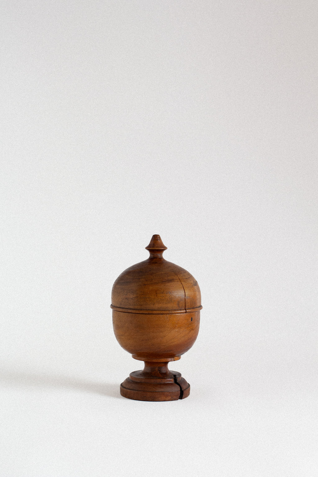 Antique Walnut Wood Apothecary Jar, Italy