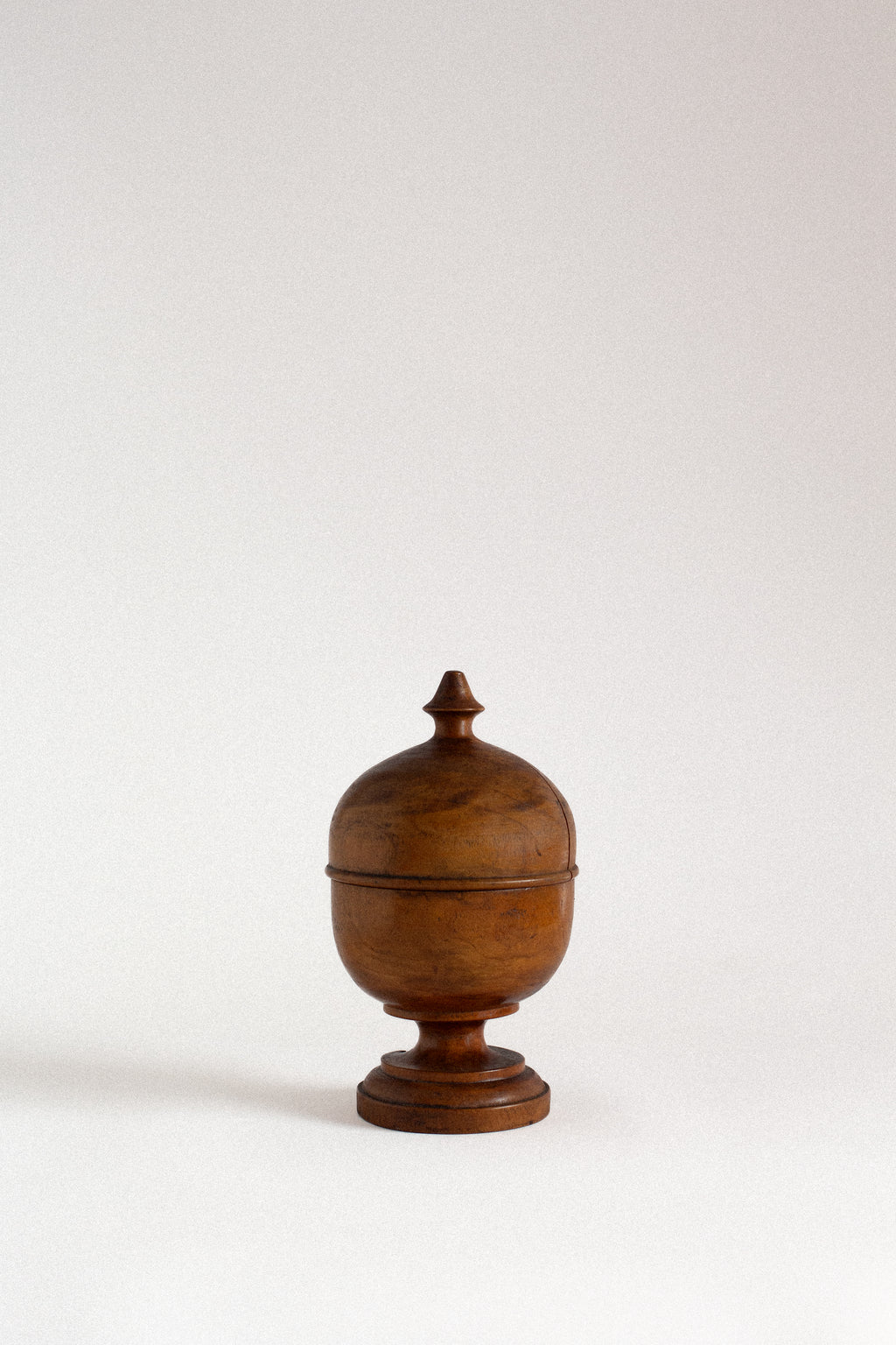 Antique Walnut Wood Apothecary Jar, Italy
