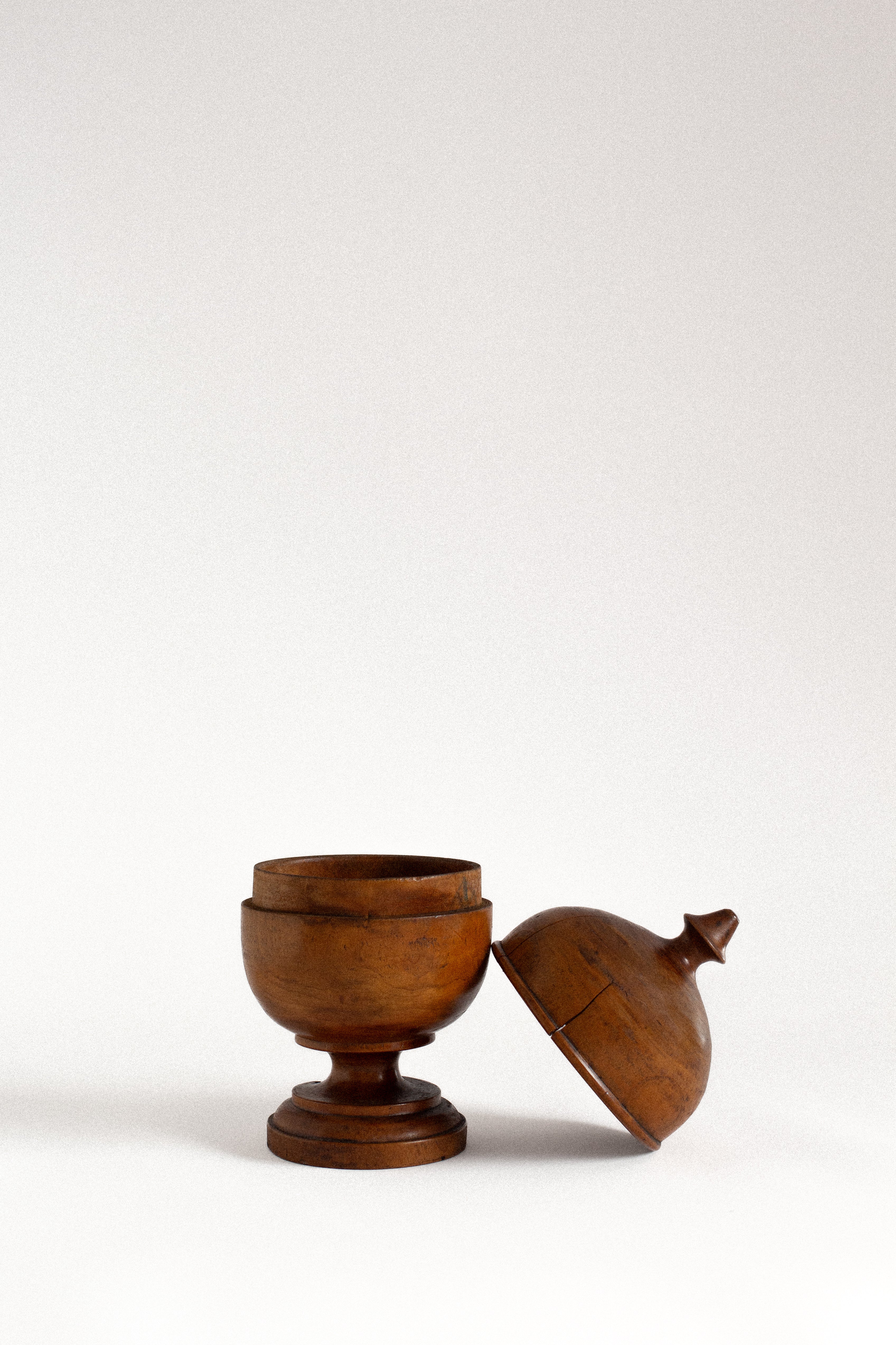 Antique Walnut Wood Apothecary Jar, Italy
