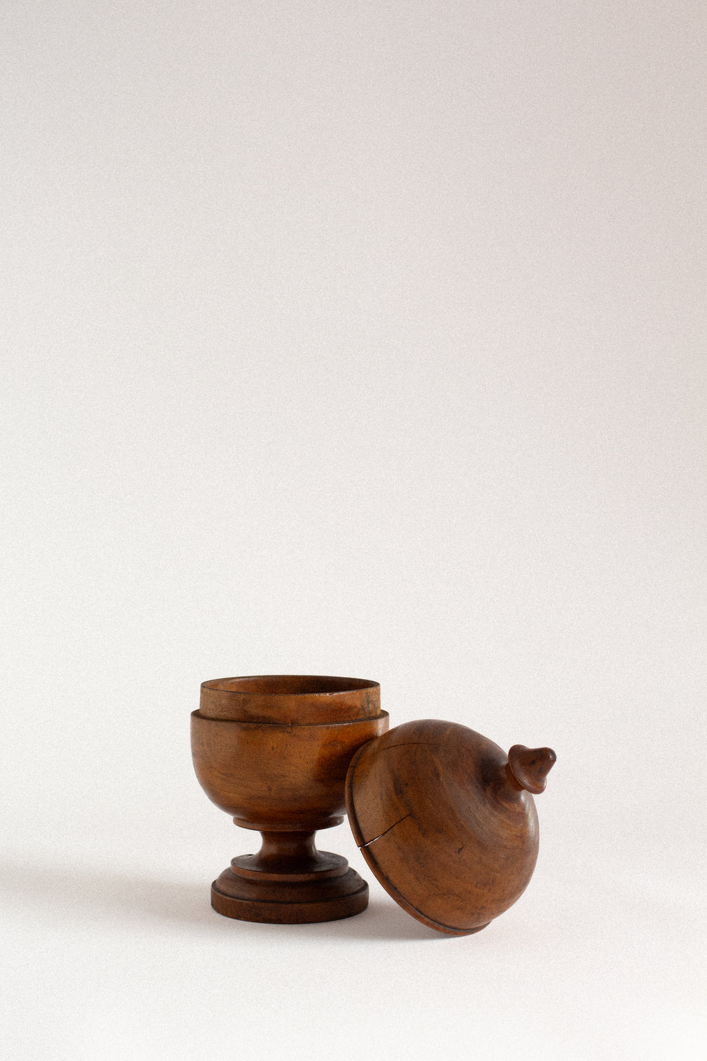 Antique Walnut Wood Apothecary Jar, Italy