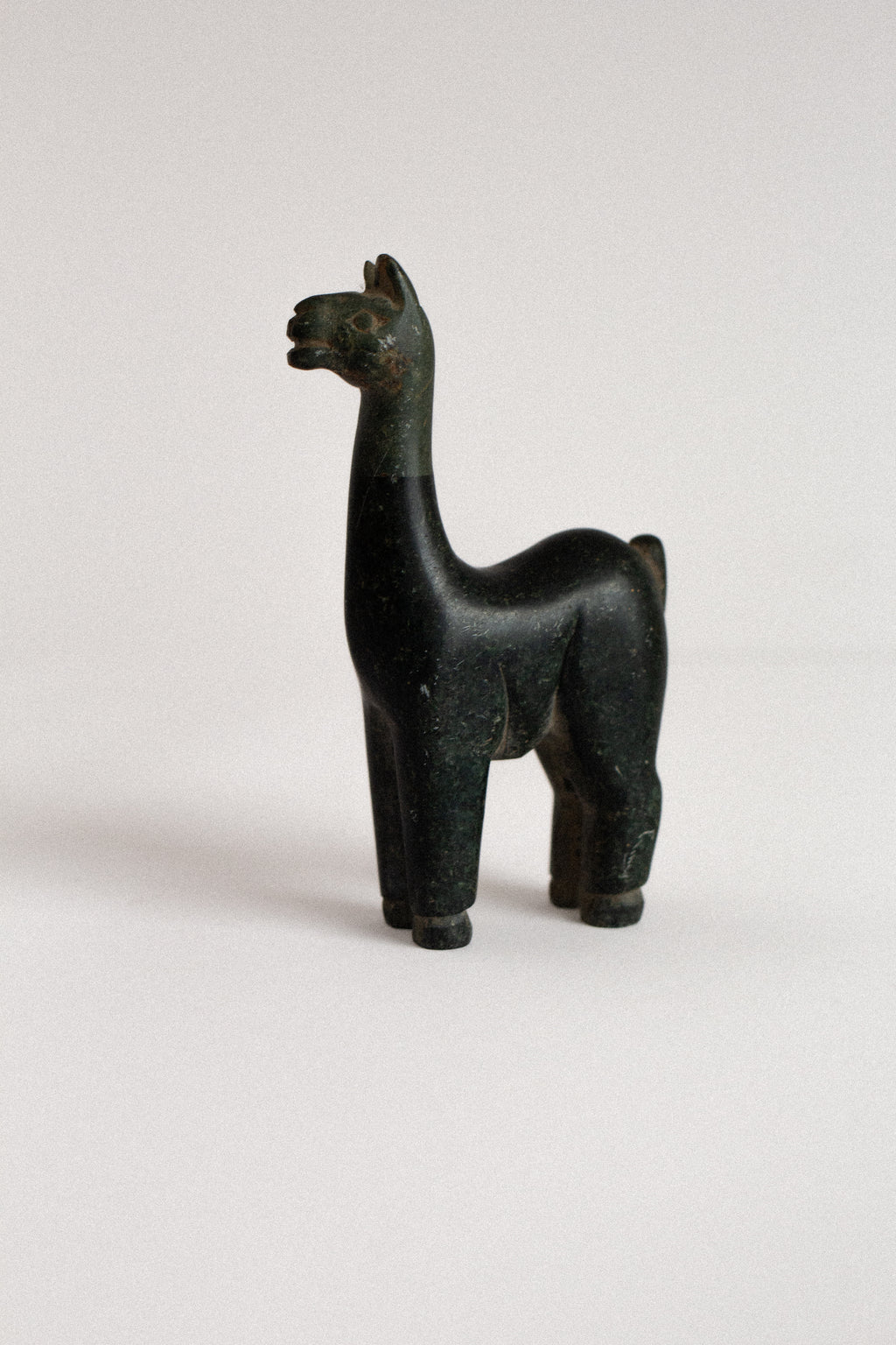 Hand-Carved Stone Llama Figurine, Latin America