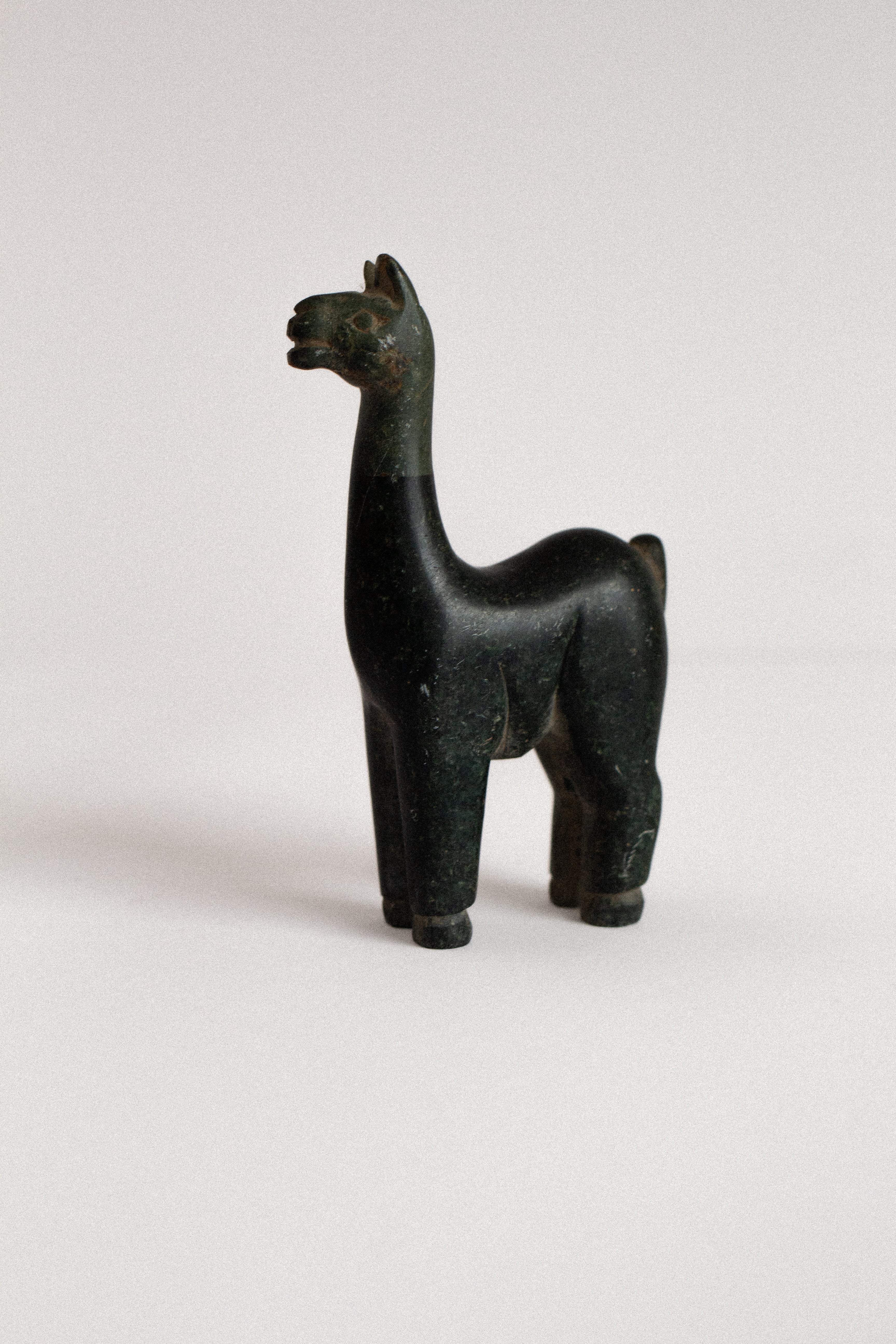 Hand-Carved Stone Llama Figurine, Latin America