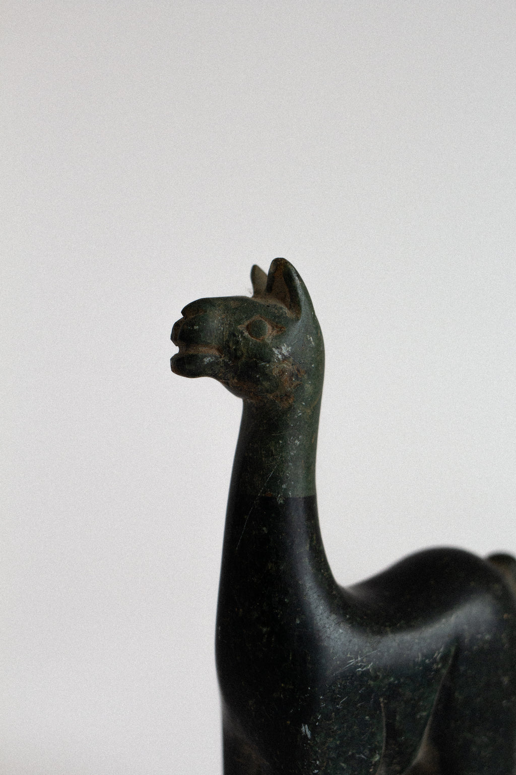 Hand-Carved Stone Llama Figurine, Latin America