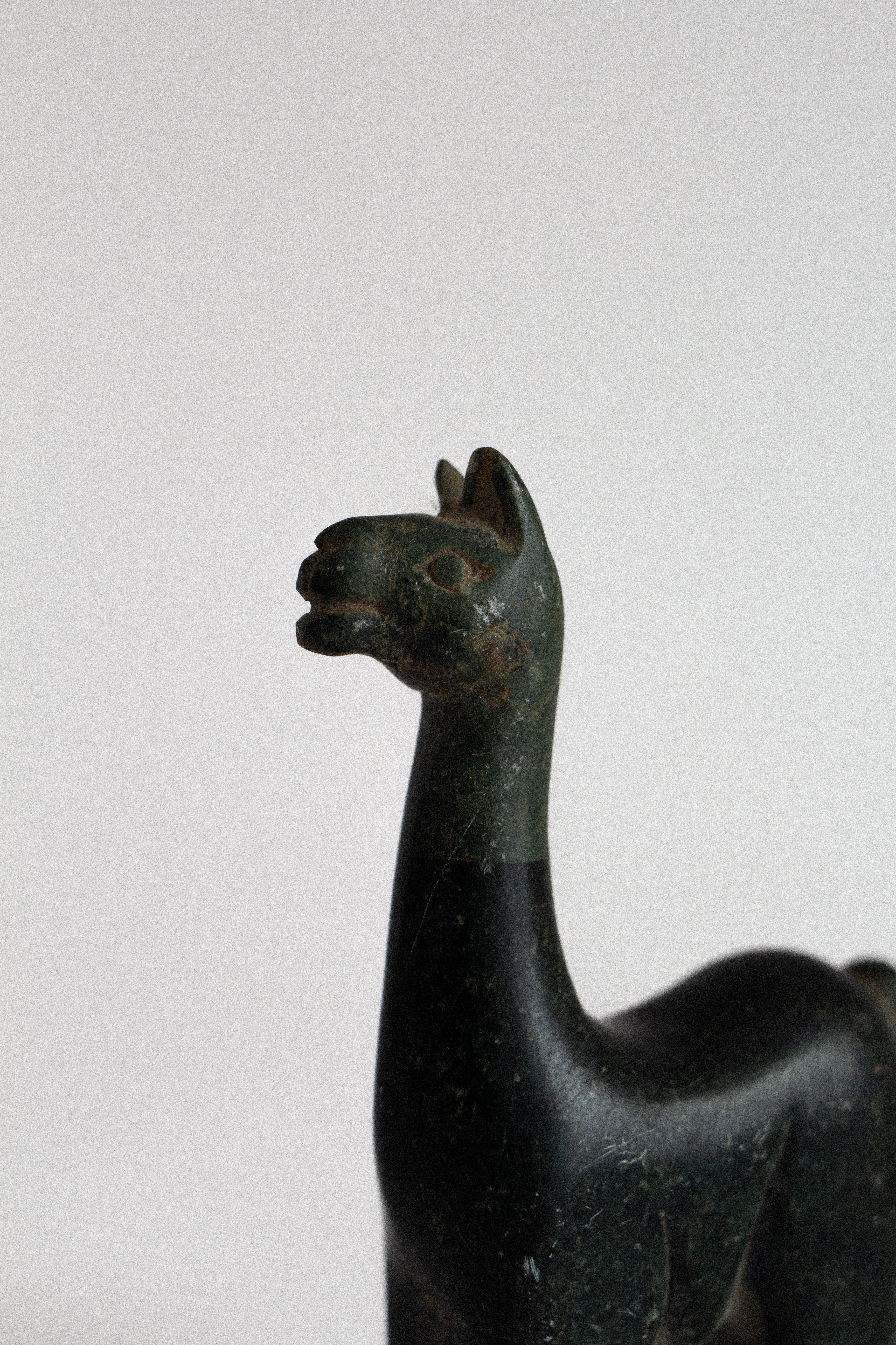 Hand-Carved Stone Llama Figurine, Latin America