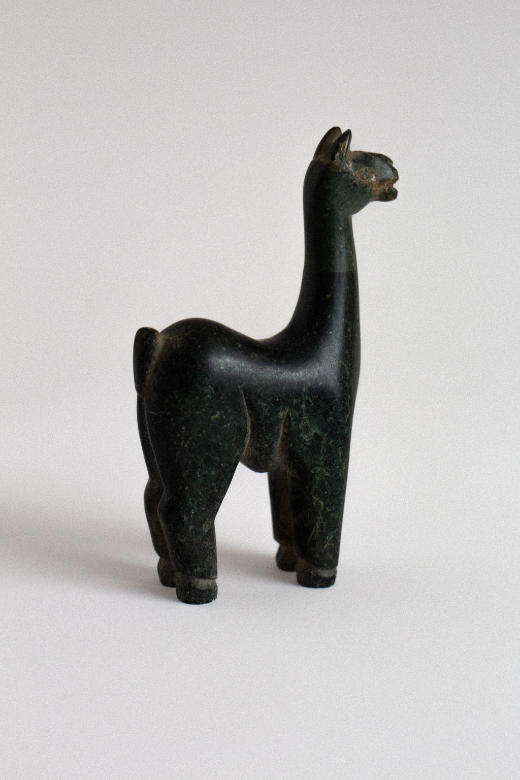 Hand-Carved Stone Llama Figurine, Latin America