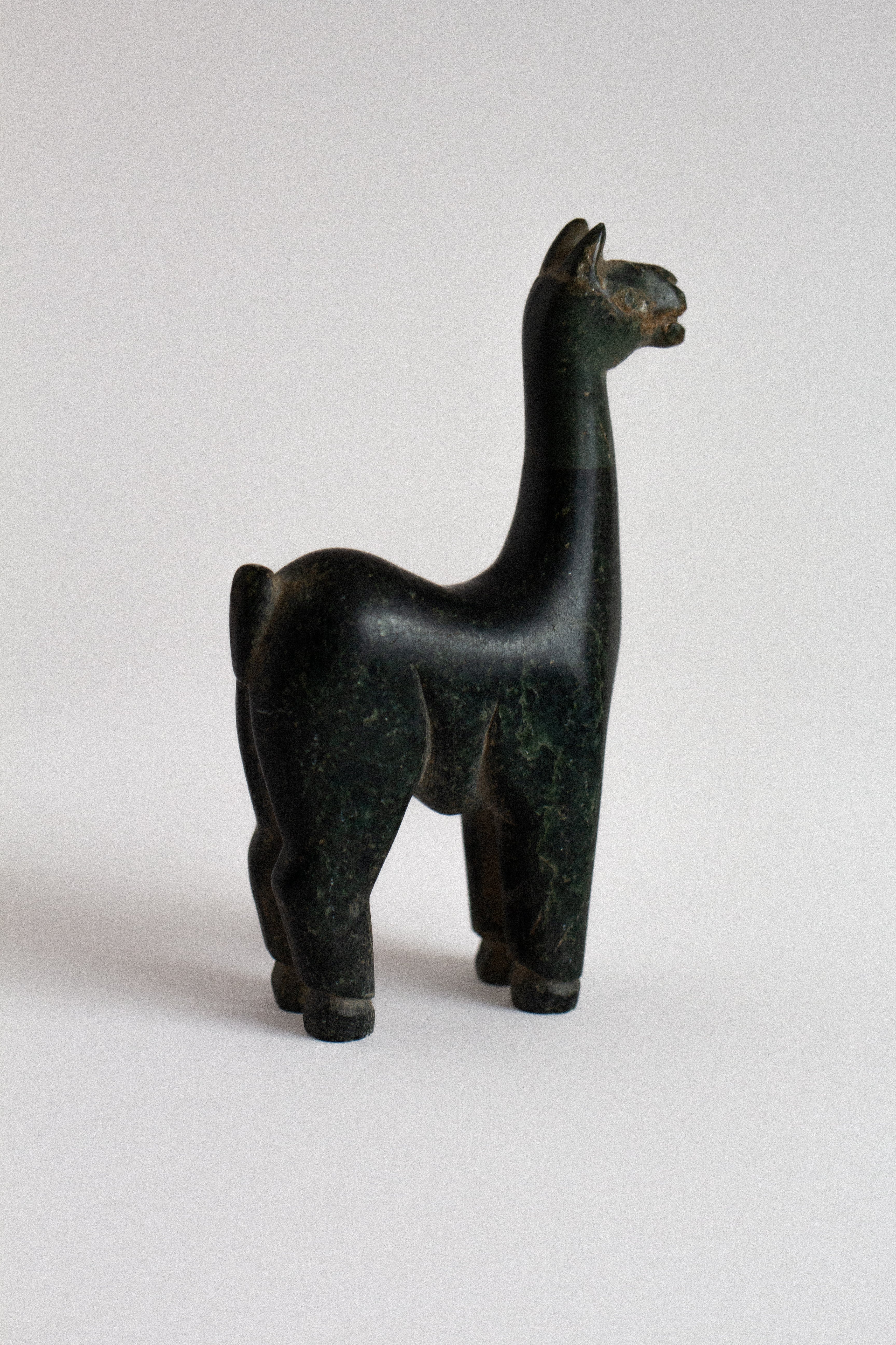 Hand-Carved Stone Llama Figurine, Latin America