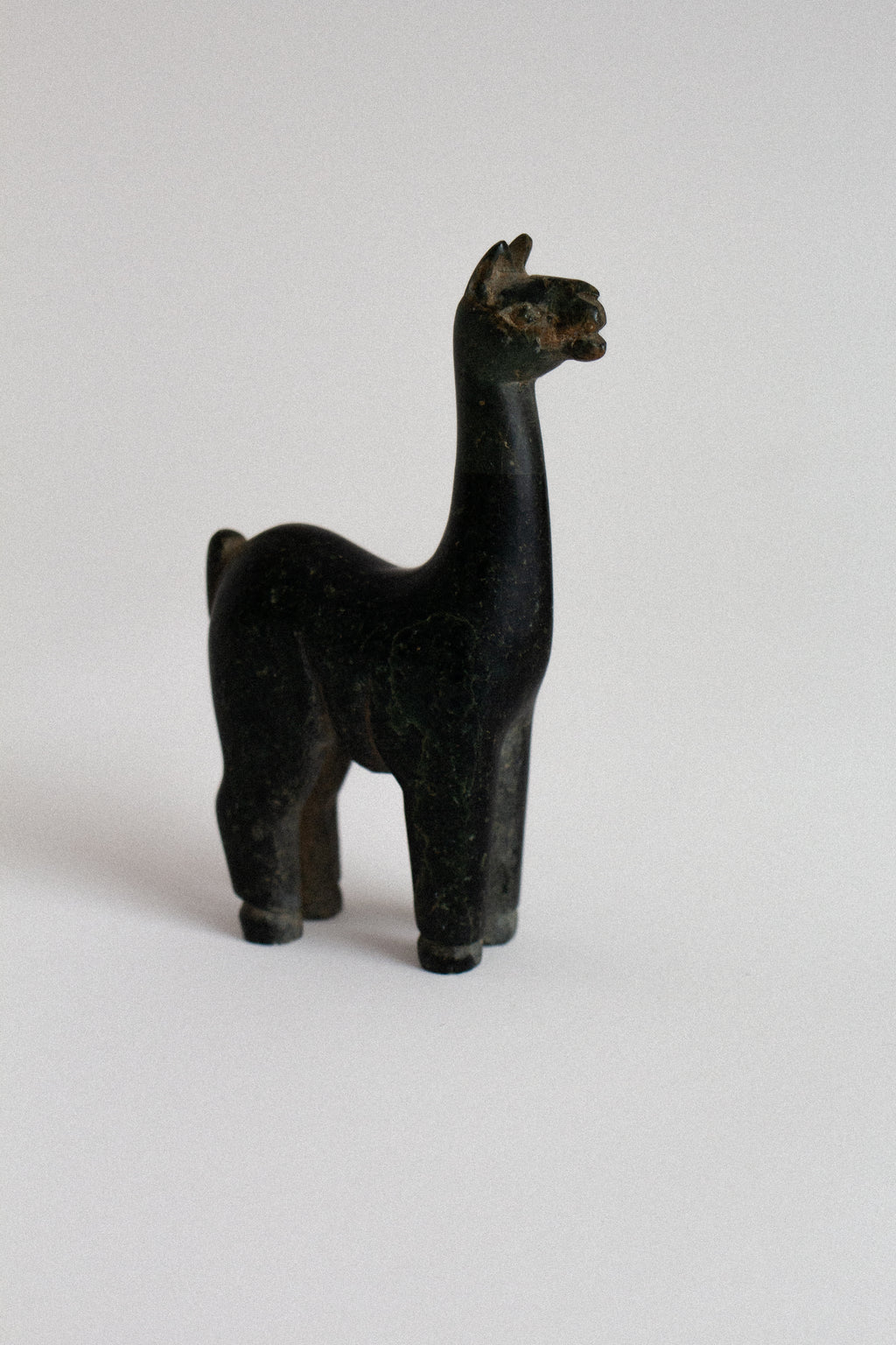 Hand-Carved Stone Llama Figurine, Latin America
