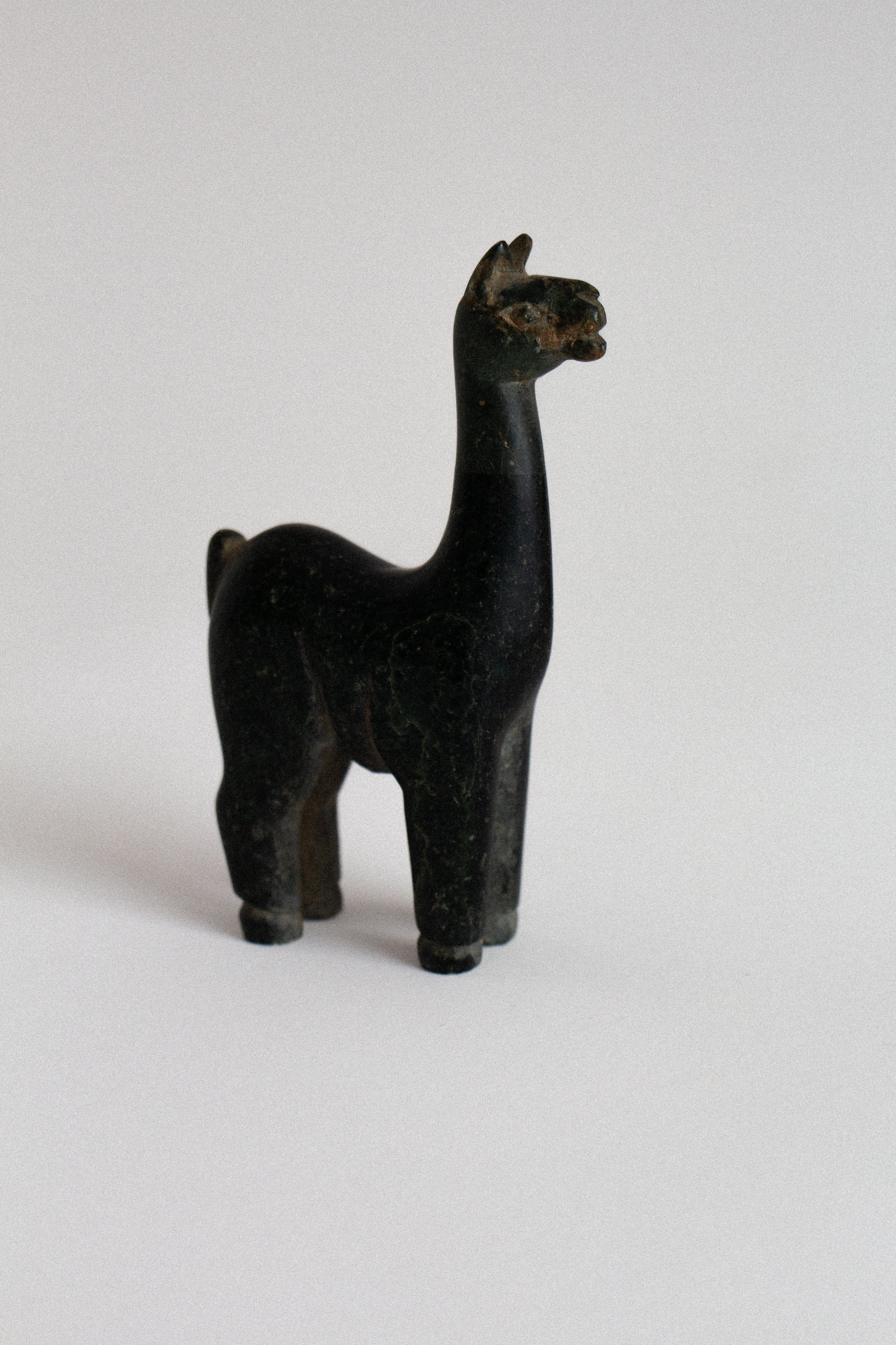 Hand-Carved Stone Llama Figurine, Latin America