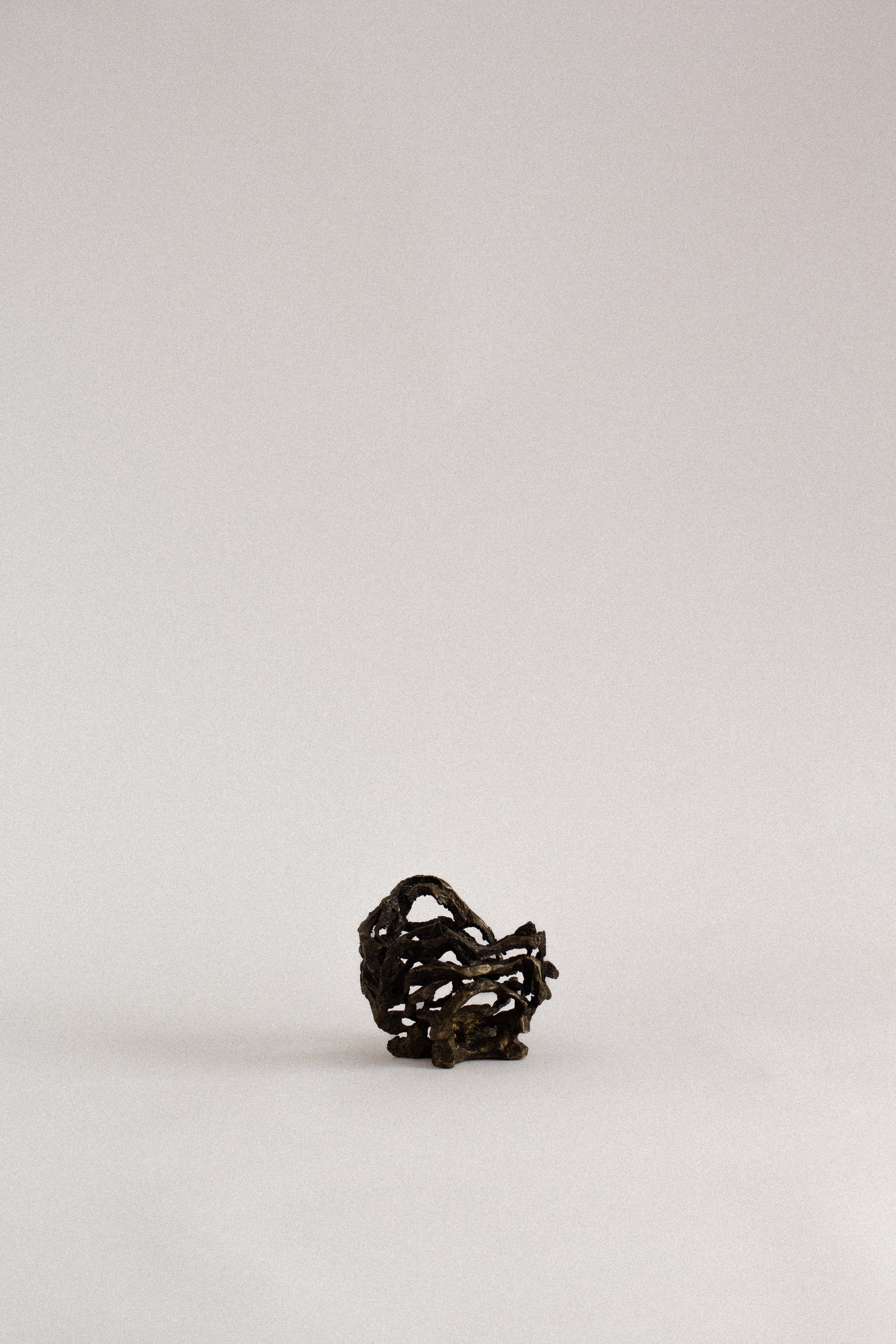 Brutalist Brass Candleholder