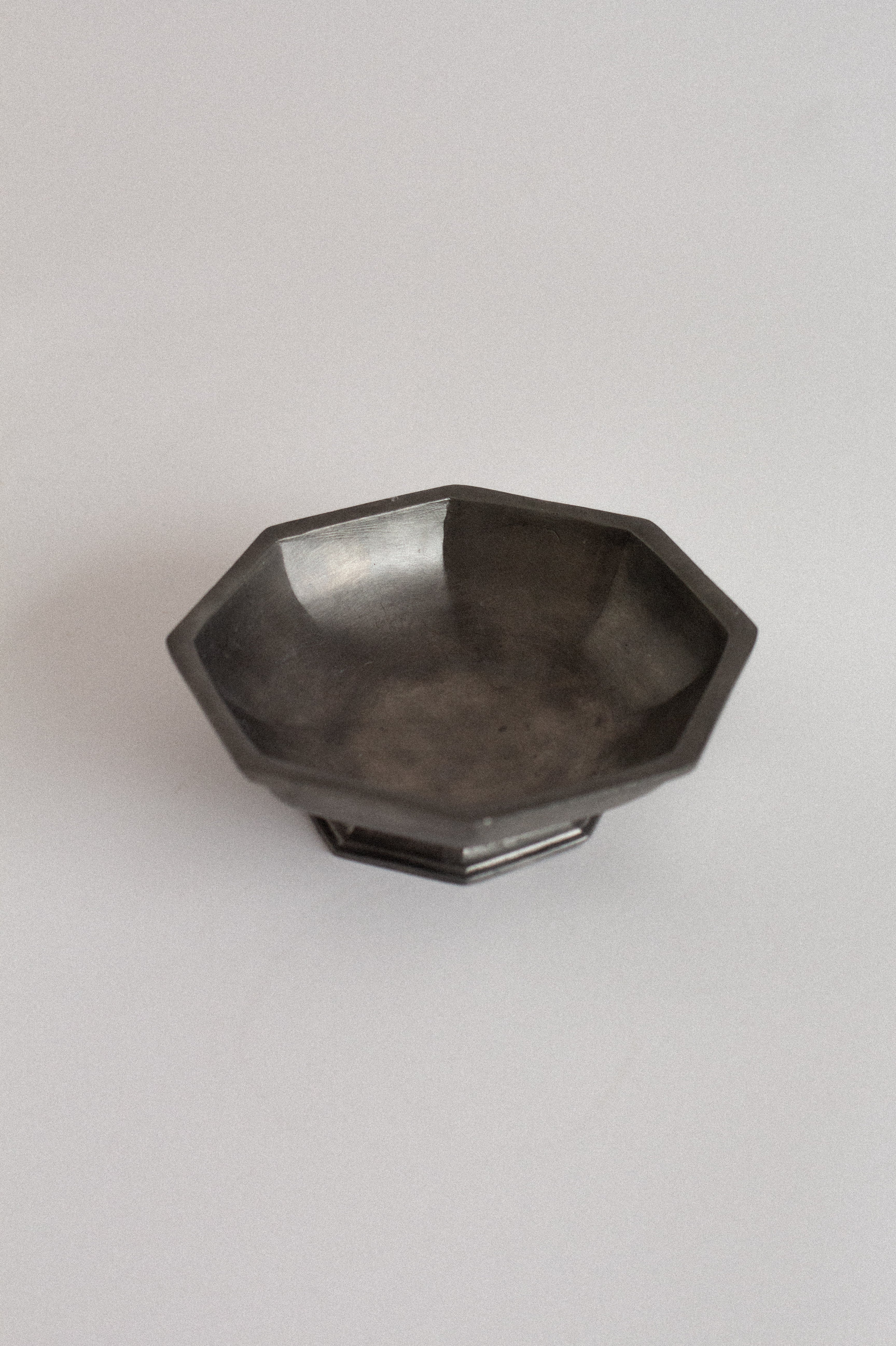 Octagonal Pewter Vessel