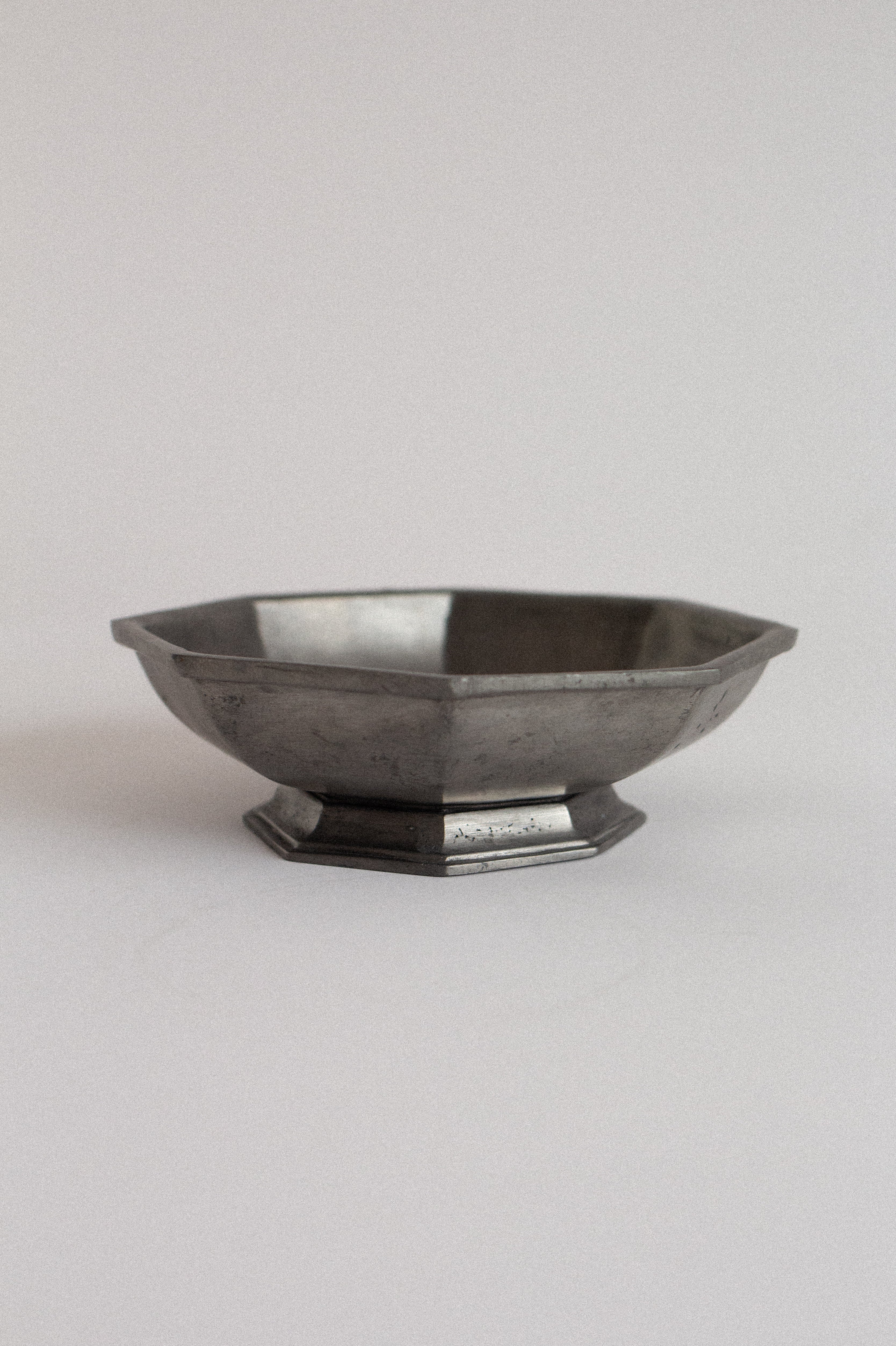 Octagonal Pewter Vessel