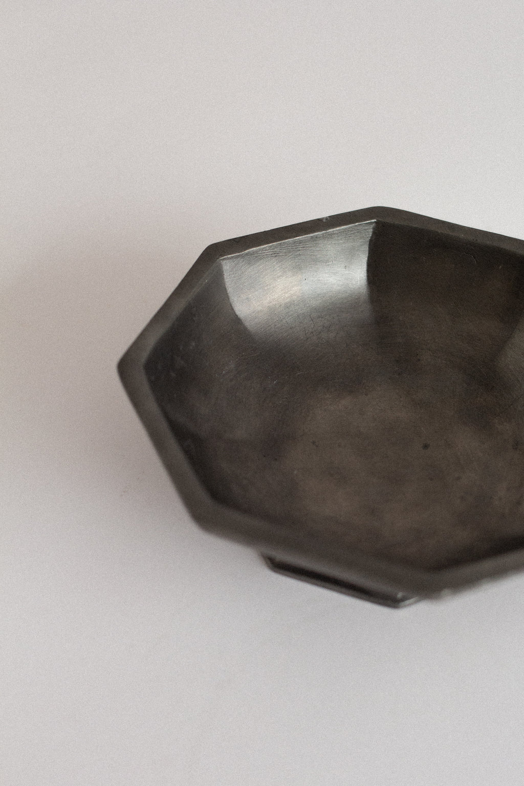 Octagonal Pewter Vessel