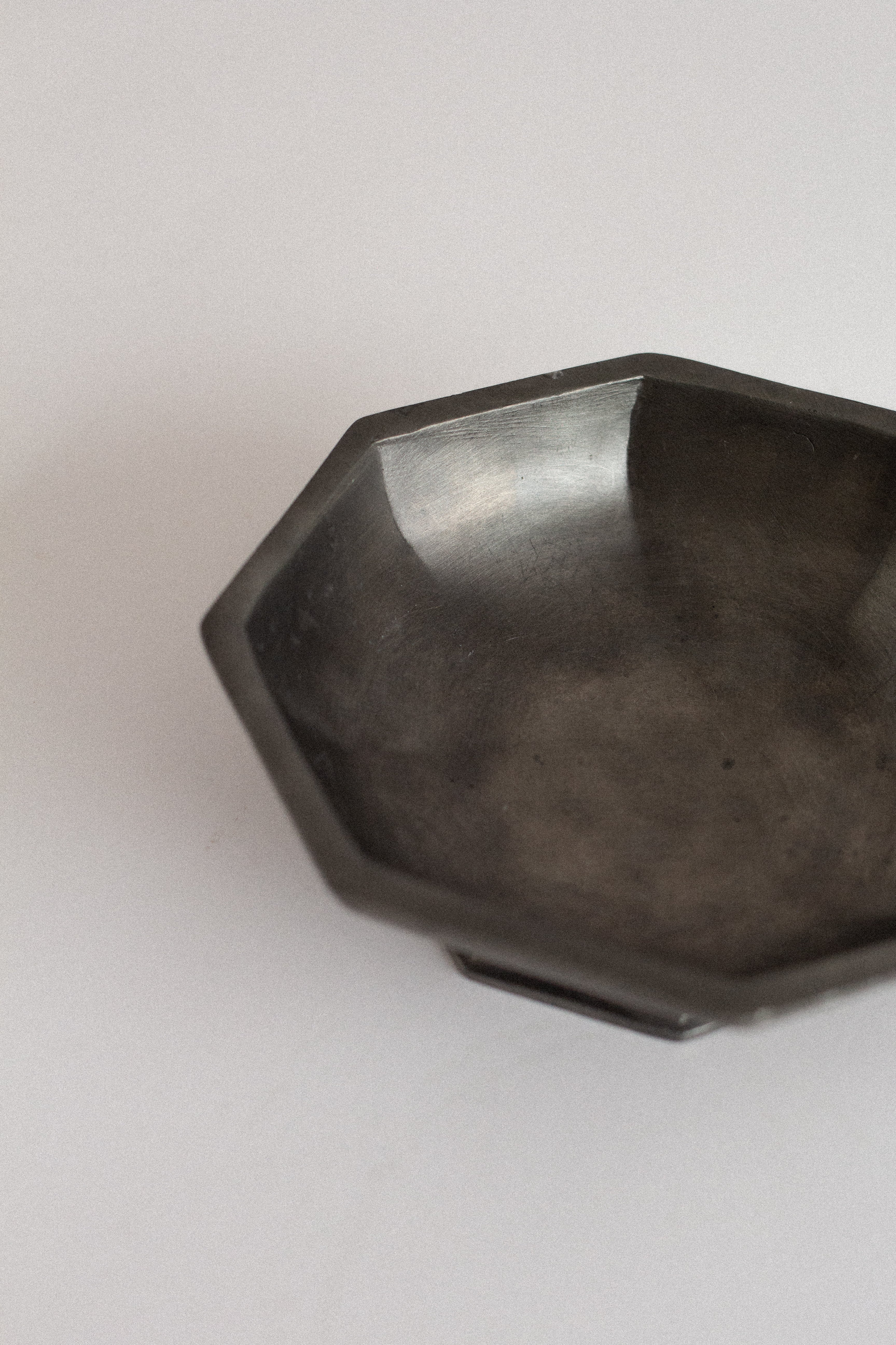 Octagonal Pewter Vessel