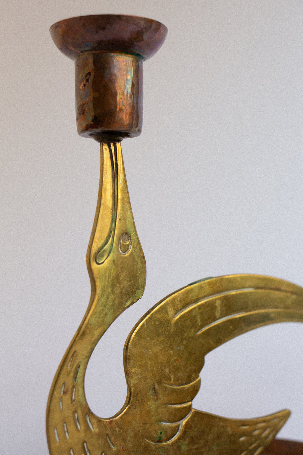 Scandinavian Brass Bird Candleholders