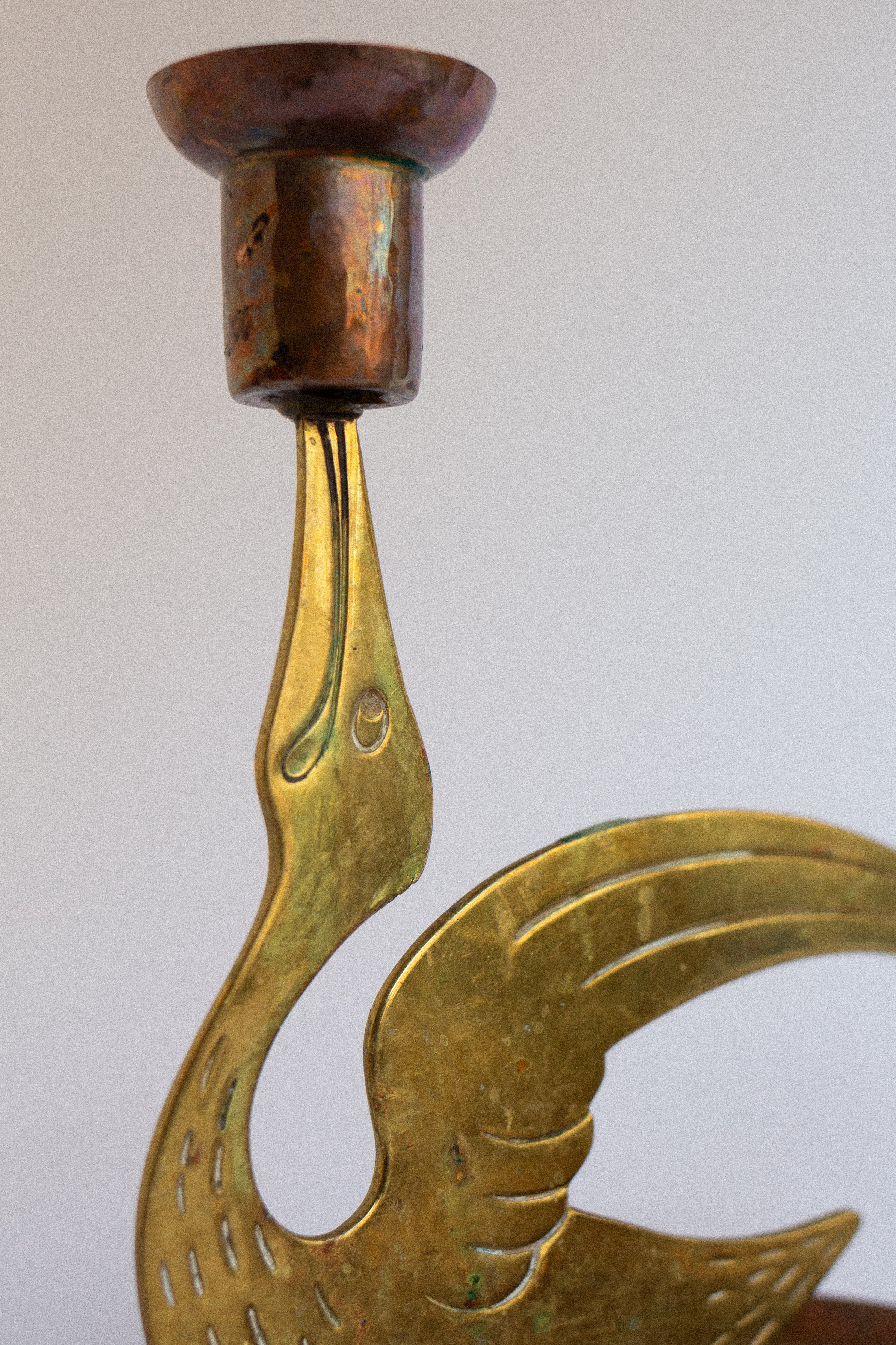 Scandinavian Brass Bird Candleholders